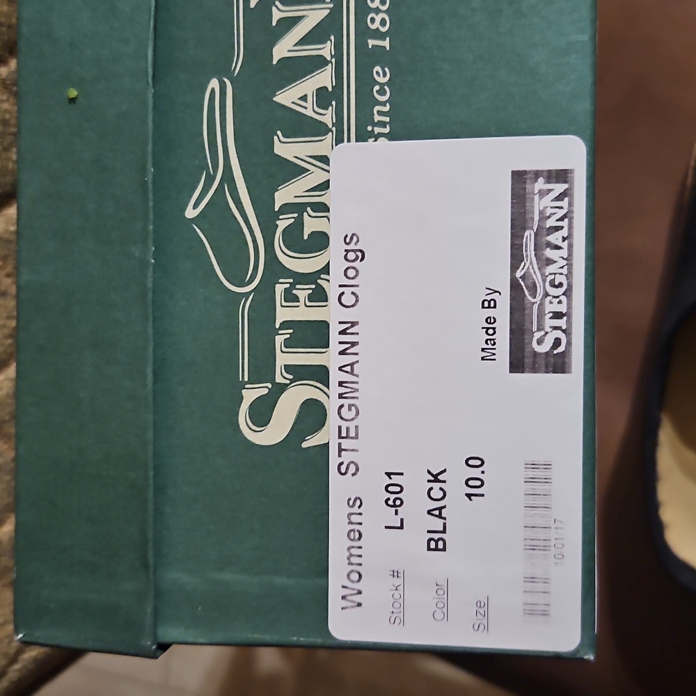 Stegmann Black Leather Slip On Mules Clogs Shoes New - Picture 6 of 6